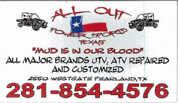 ALL OUT POWERSPORTS OF TEXAS, L.L.C. | 2550 Westgate Dr c, Pearland, TX 77581 | Phone: (281) 854-4576