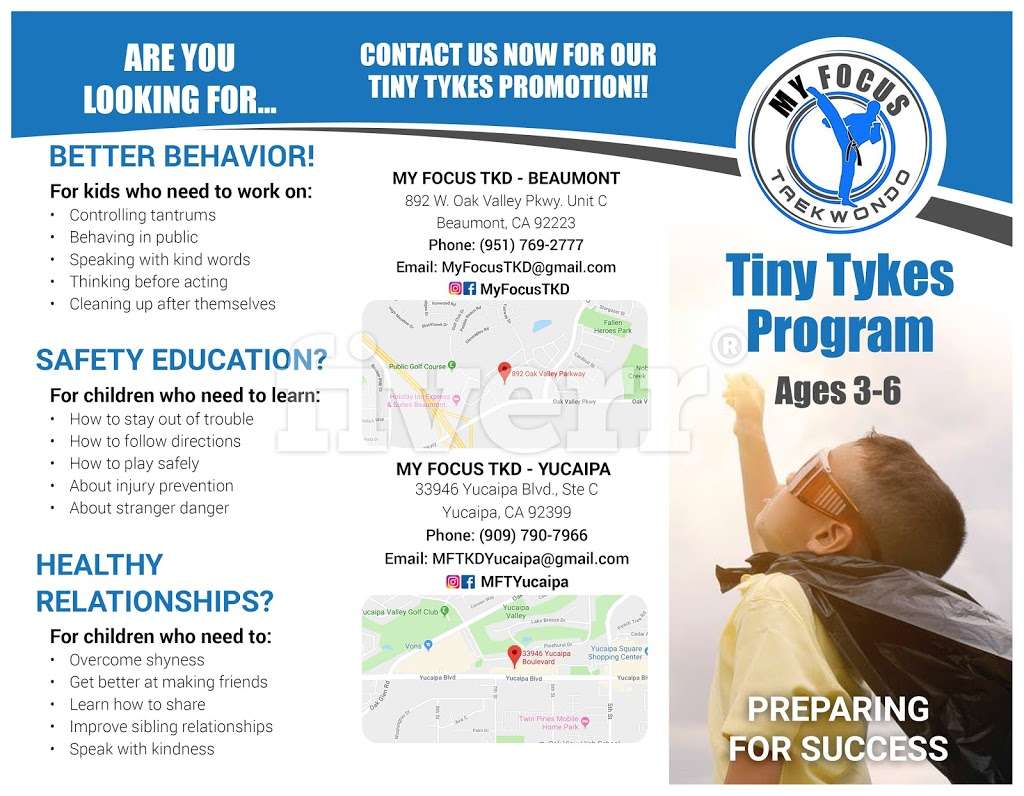 My Focus Taekwondo - Yucaipa | 33946 Yucaipa Blvd suite c, Yucaipa, CA 92399 | Phone: (909) 790-7966