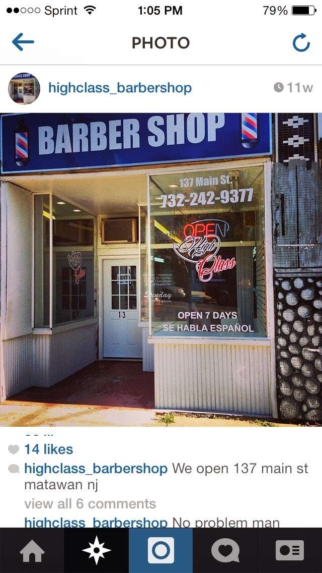 High class barber shop | 137 Main St, Matawan, NJ 07747 | Phone: (732) 242-9377