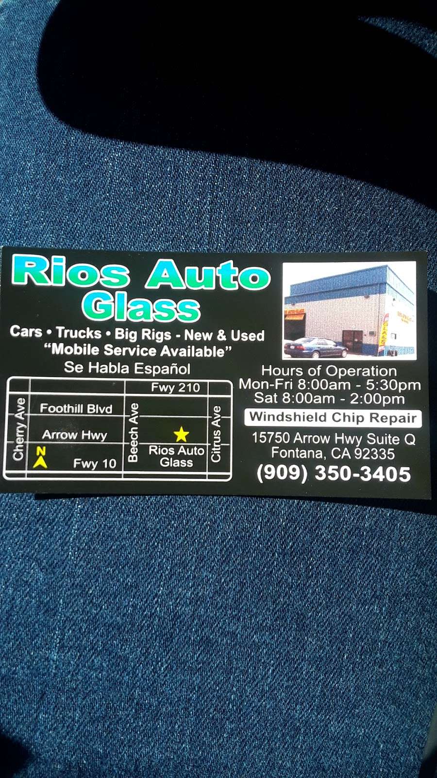 Rios Auto Glass | 15750 Arrow Blvd UNIT Q, Fontana, CA 92335, USA | Phone: (909) 350-3405