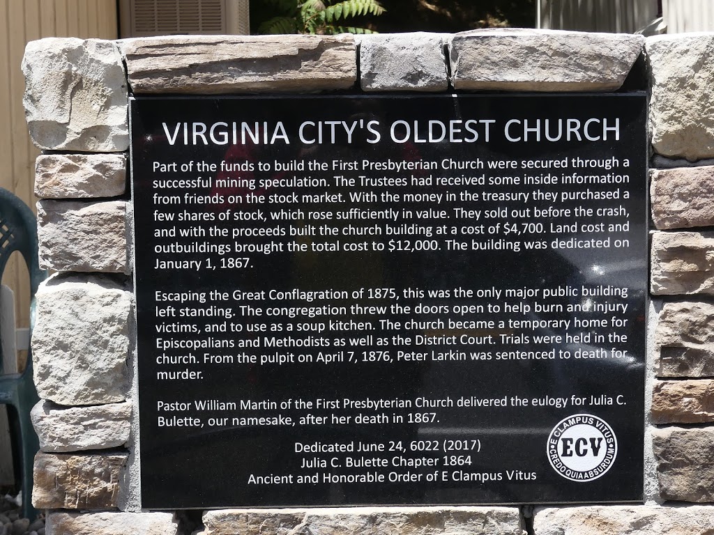 First Presbyterian Church | 196 S C St, Virginia City, NV 89440, USA | Phone: (775) 847-0298