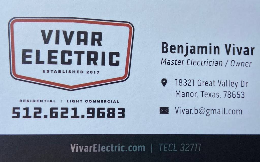 Vivar Electric | 18321 Great Valley Dr, Manor, TX 78653 | Phone: (512) 621-9683