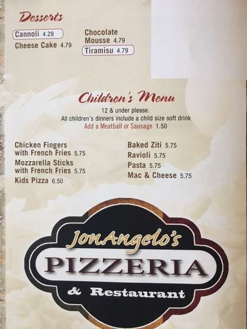JonAngelos Pizzeria & Restaurant | 382 Kings Hwy, Warwick, NY 10990, USA | Phone: (845) 469-6811