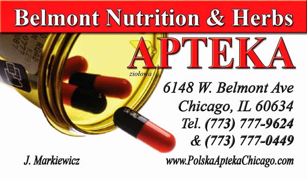 Belmont Nutrition and Herbs - APTEKA | 6148 W Belmont Ave, Chicago, IL 60634, USA | Phone: (773) 777-9624