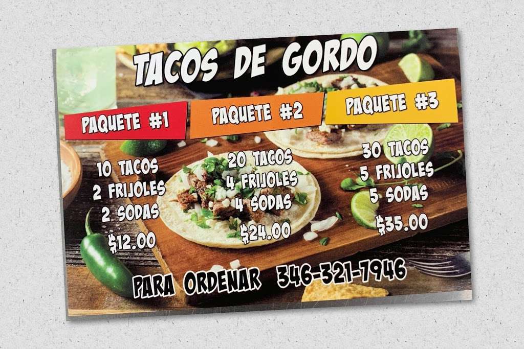 Tacos de Gordo | 819 Grollwood St, Channelview, TX 77530 | Phone: (346) 321-7946