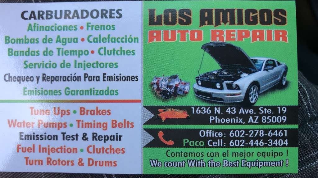 Auto Repair Los Amigos | 1636 N 43rd Ave # 19, Phoenix, AZ 85009, USA | Phone: (602) 278-6461