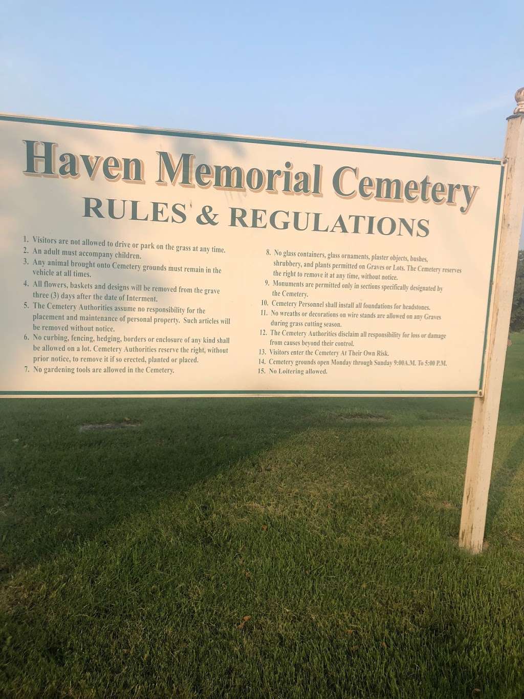 Haven Memorial Park | 2500 Concord Rd, Aston, PA 19014, USA | Phone: (610) 497-2306