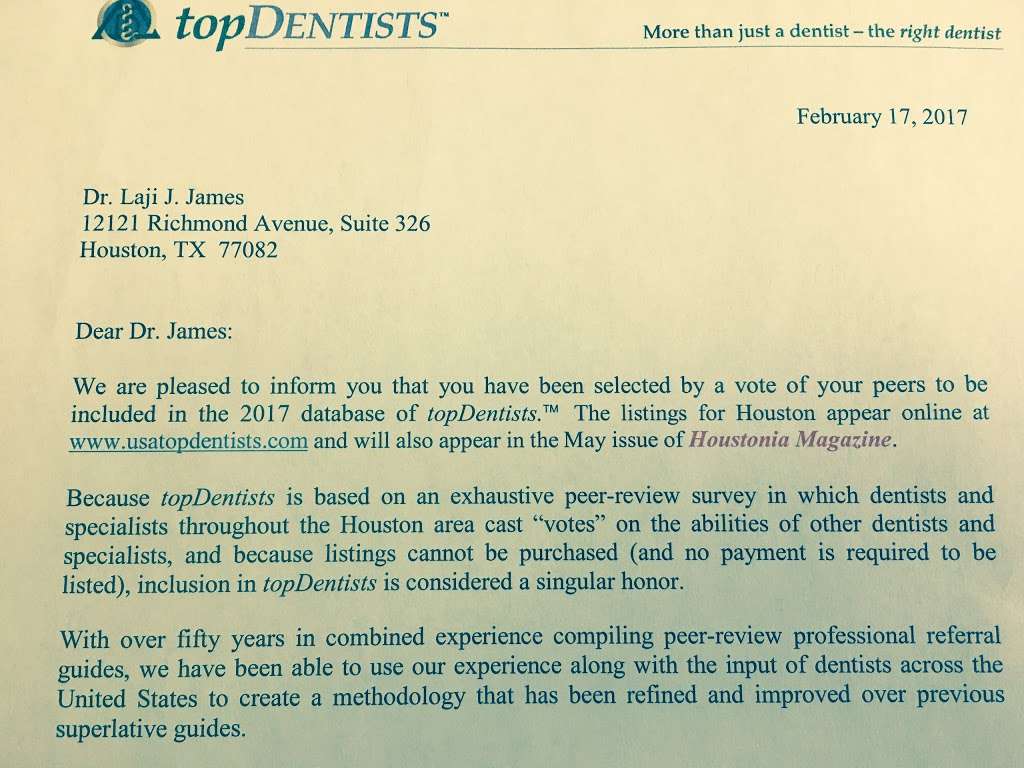 Pediatric Dentist Houston - Dr Laji James | 12121 Richmond Ave #326, Houston, TX 77082, USA | Phone: (281) 870-9270