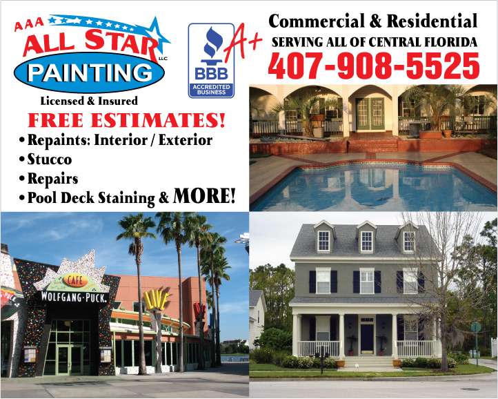 AAA All Star Painting | 1310 New York Ave, St Cloud, FL 34769, USA | Phone: (407) 908-5525