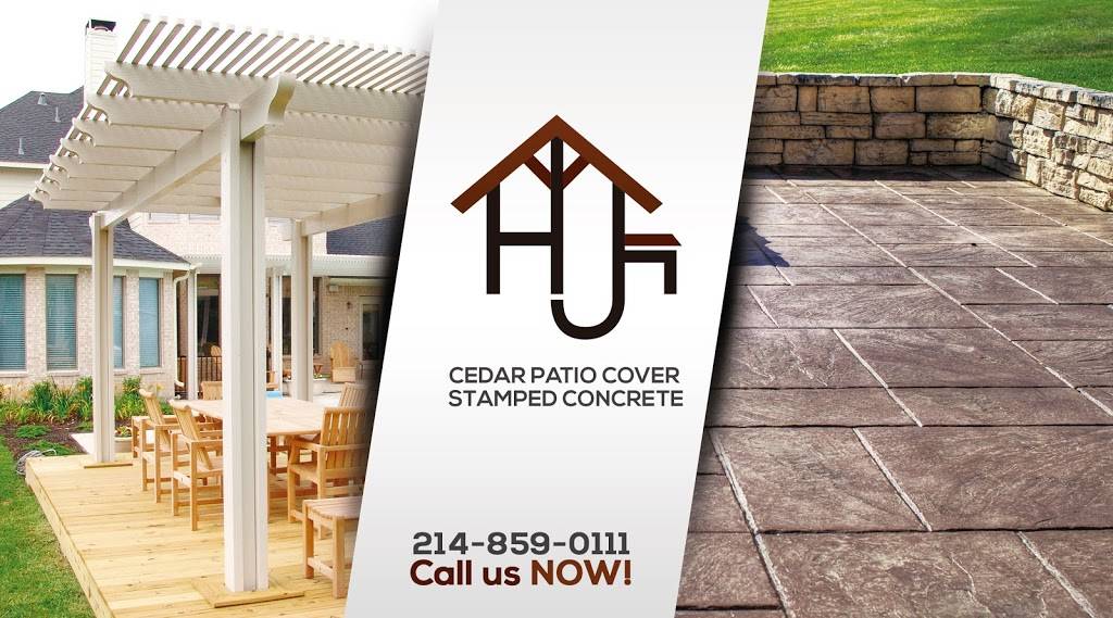 HJ Cedar Patio Covers and Stamped Concrete | 1364 Lake Grove Dr, Little Elm, TX 75068, USA | Phone: (214) 859-0111