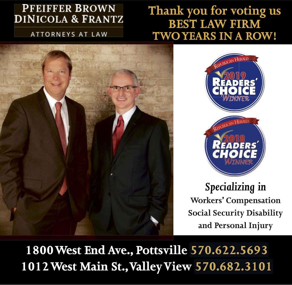 Pfeiffer Brown DiNicola & Frantz | 1800 West End Ave, Pottsville, PA 17901 | Phone: (570) 622-5693