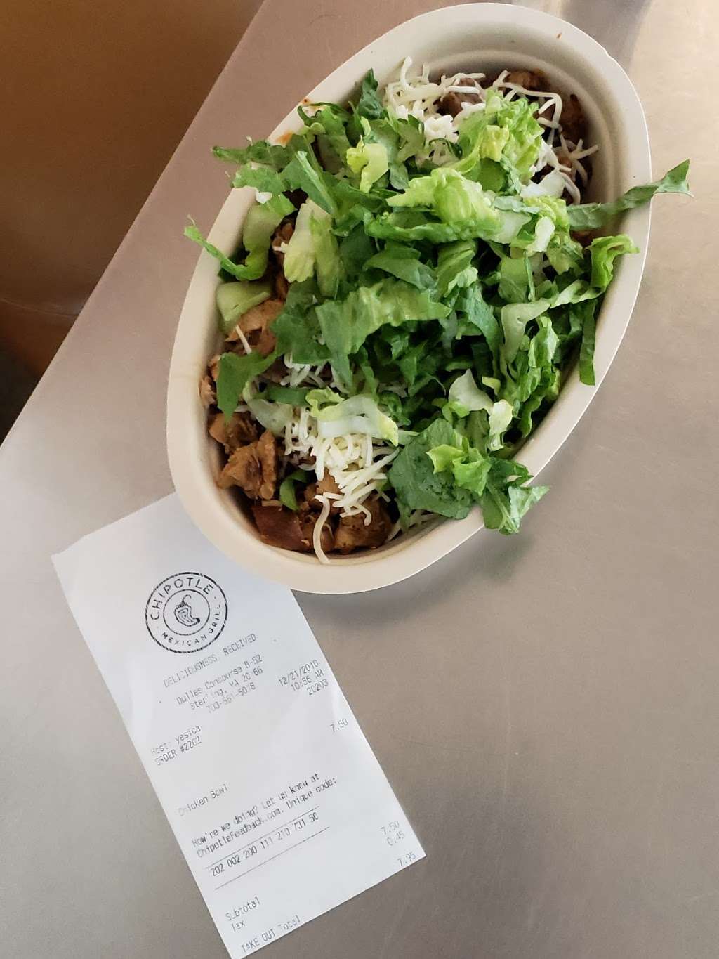 Chipotle Mexican Grill | Concourse B, Washington Dulles International Airport, 1 Saarinen Cir, Sterling, VA 20166, USA | Phone: (703) 661-5018