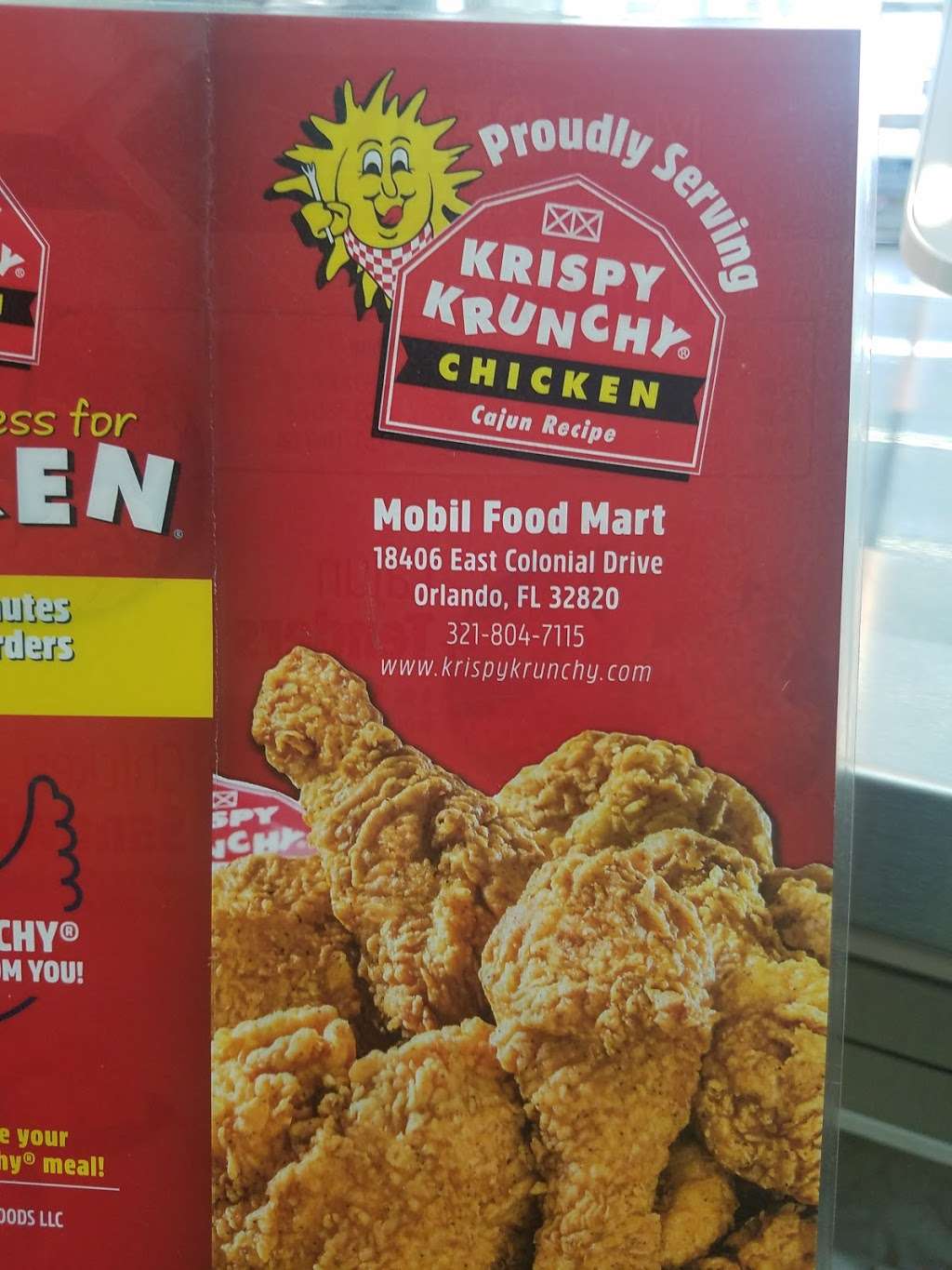 Krispy krunchy chicken | 18406 E Colonial Dr, Orlando, FL 32820, USA | Phone: (321) 804-7115