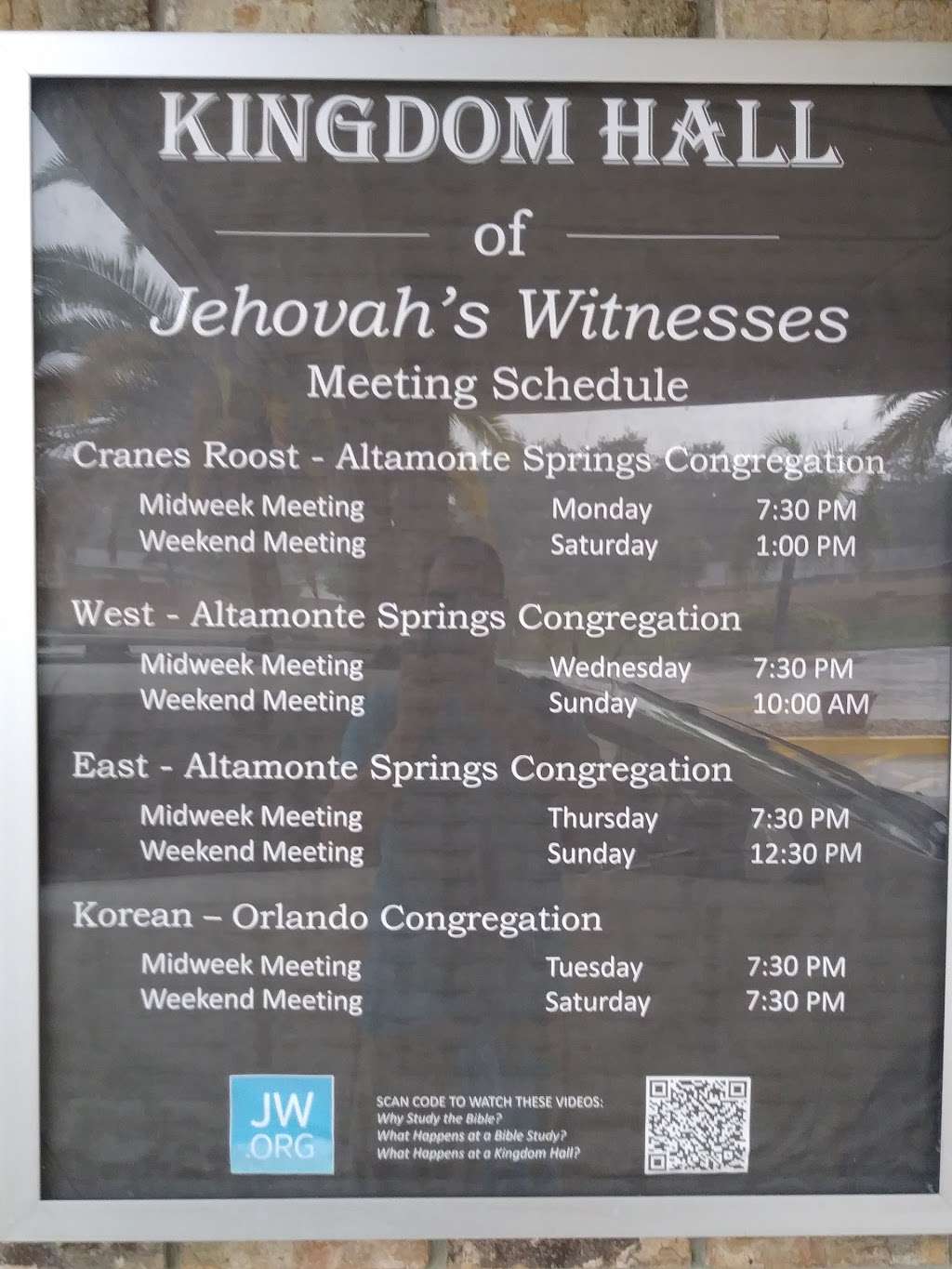 Kingdom Hall of Jehovahs Witnesses | 1015 Palm Springs Dr, Altamonte Springs, FL 32701, USA | Phone: (407) 331-4255