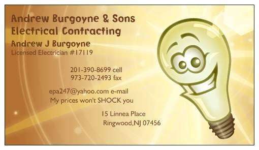 andrew burgoyne and sons electrical contracting | 15 Linnea Pl, Ringwood, NJ 07456 | Phone: (201) 390-8699