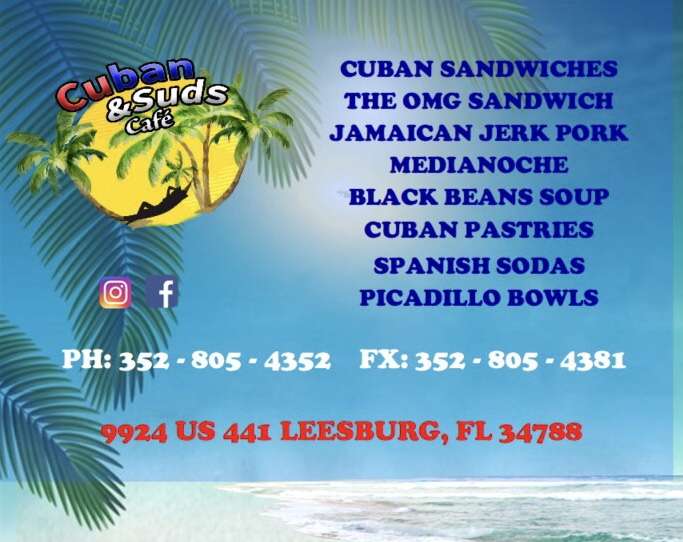 Cuban and Suds Cafe | 9924 US-441, Leesburg, FL 34788, USA | Phone: (352) 805-4352