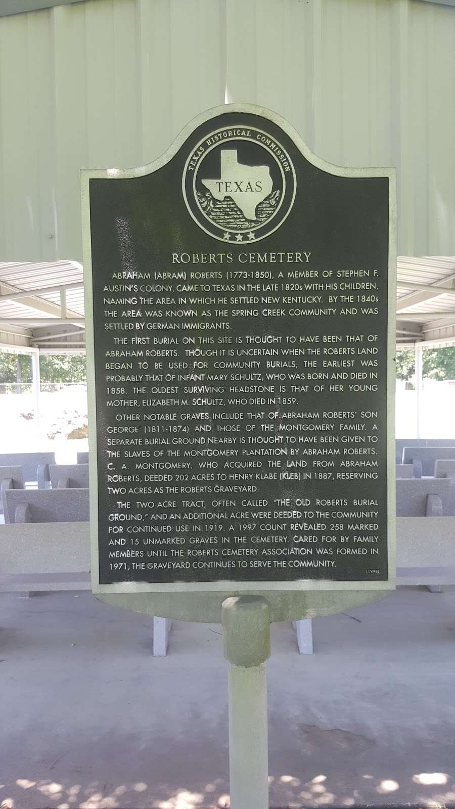 Roberts Cemetery | 20214 Roberts Cemetery Rd, Hockley, TX 77447, USA
