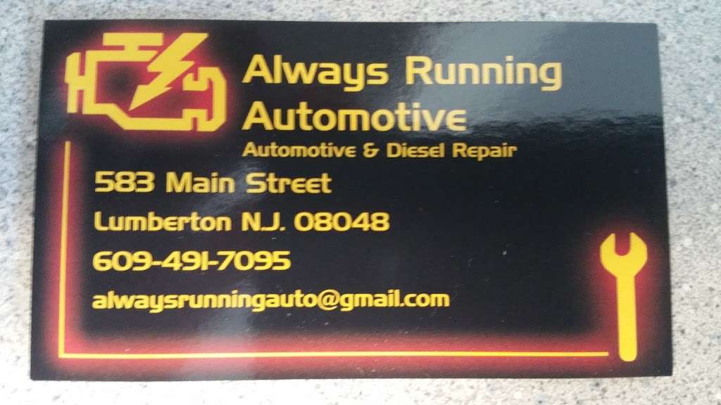 Always Running Automotive | 583 Main St, Lumberton, NJ 08048, USA | Phone: (609) 491-7095