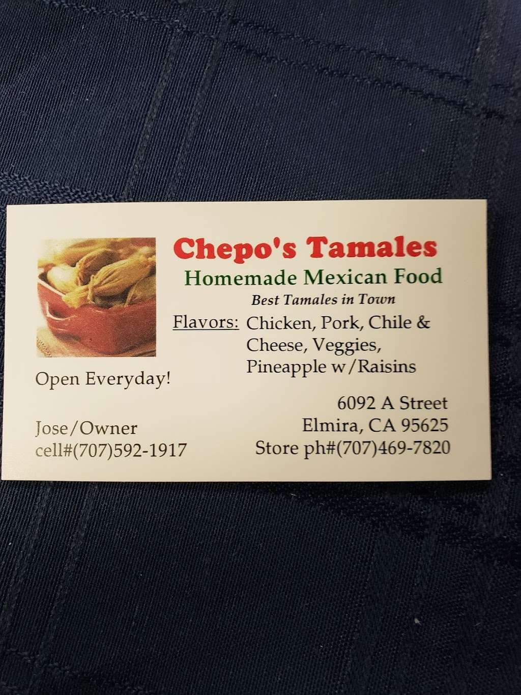 Chepos Tamales | 6092 A St, Elmira, CA 95625, USA | Phone: (707) 469-7820