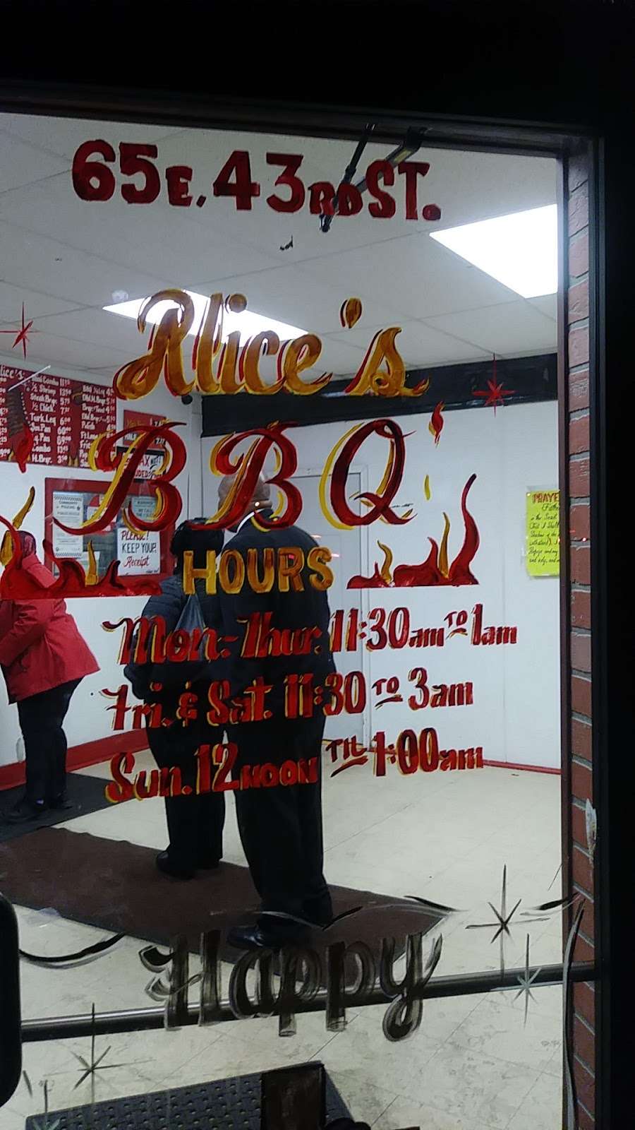 Alices Bar-B-Que | 65 E 43rd St, Chicago, IL 60653, USA | Phone: (773) 924-3843