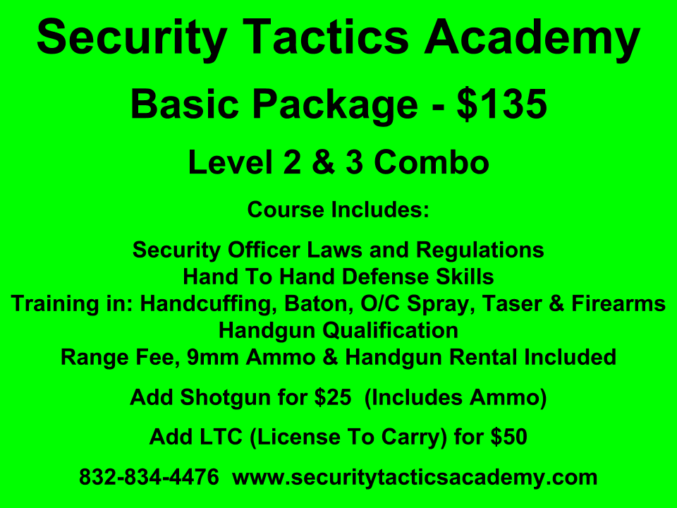 Security Tactics Academy | 6110 Pinemont Dr #100, Houston, TX 77092, USA | Phone: (832) 834-4476