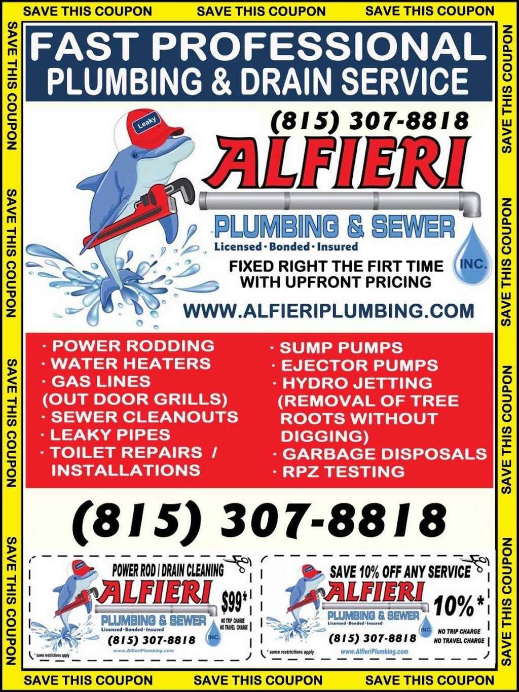 Alfieri Plumbing & Sewer, Inc. | 2303 Randall Rd #249, Carpentersville, IL 60110 | Phone: (815) 307-8818