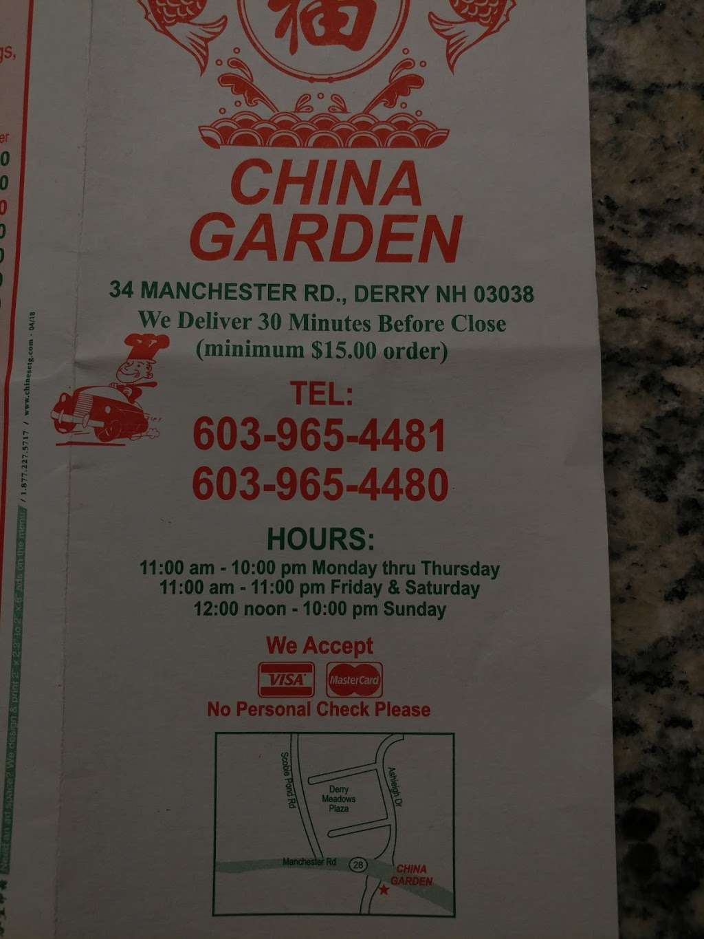 China Garden 34 Manchester Rd Derry Nh 03038 Usa