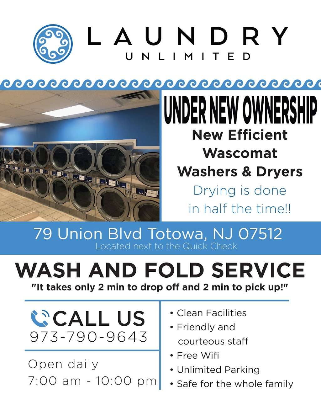 Laundry Unlimited | 79 Union Blvd, Totowa, NJ 07512, USA | Phone: (973) 790-9643