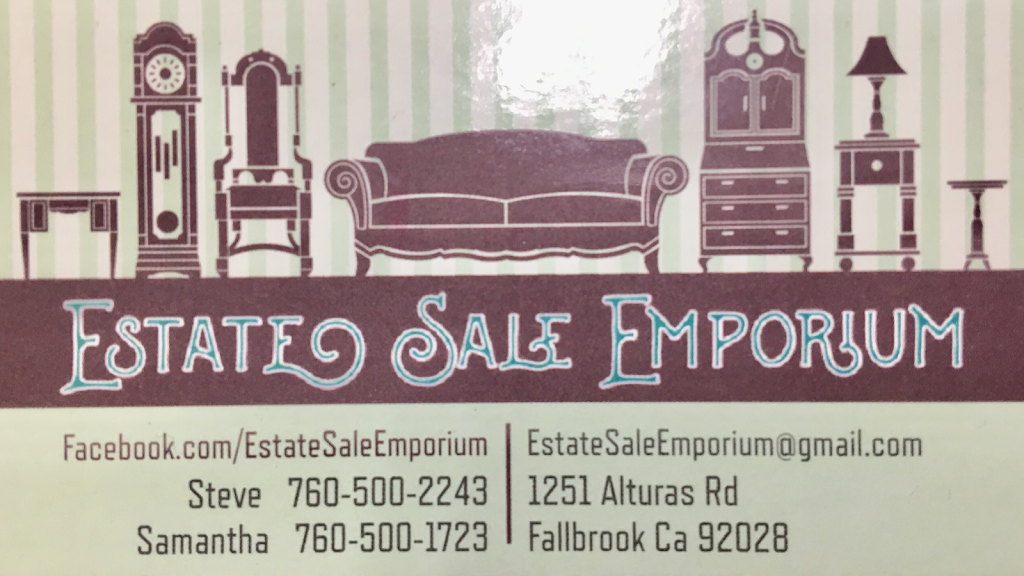 Estate Sale Emporium | 1271 Alturas Rd, Fallbrook, CA 92028, USA | Phone: (760) 500-1723