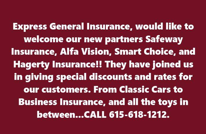 Express General Insurance, Inc | Mobile Agency, 2906 Ironwood Dr, Nashville, TN 37214, USA | Phone: (615) 618-1212