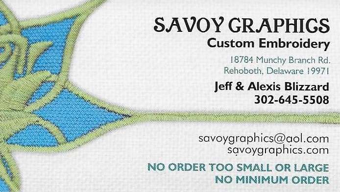 Savoy Graphics Inc | 18784 Munchy Branch Rd, Rehoboth Beach, DE 19971, USA | Phone: (302) 645-5508