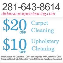 Dickinson Carpet Cleaning | 3100 Gulf Fwy S, Dickinson, TX 77539, USA | Phone: (281) 643-8614