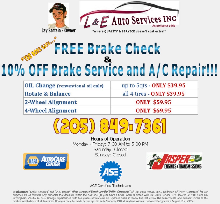 L & E Auto Repair, INC. | 2508 Cone Dr, Birmingham, AL 35217, USA | Phone: (205) 849-7361