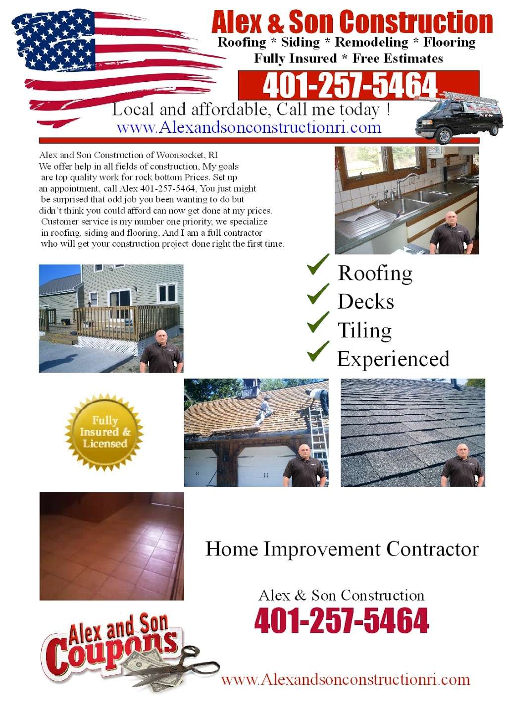 Alex & Son Construction llc | 372 Front St, Woonsocket, RI 02895, USA | Phone: (401) 257-5464