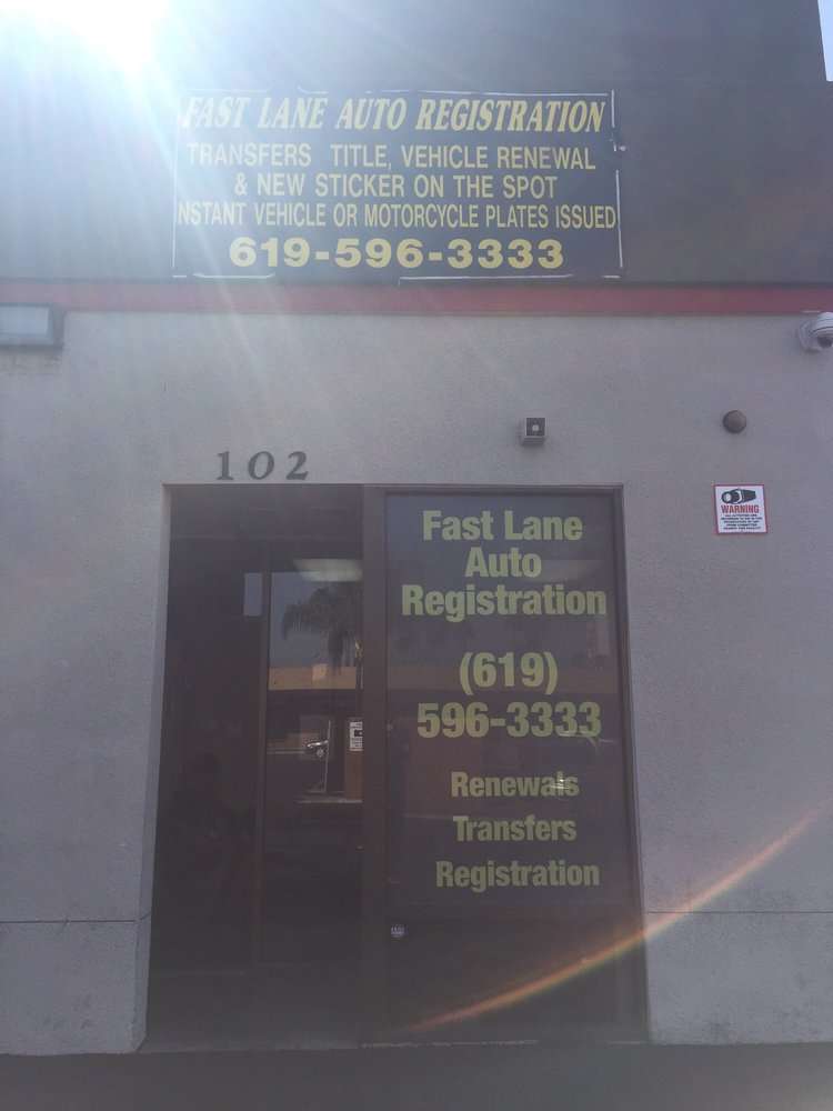 Auto Registration Fast Lane | 1191 E Main St #102, El Cajon, CA 92021, USA | Phone: (619) 596-3333