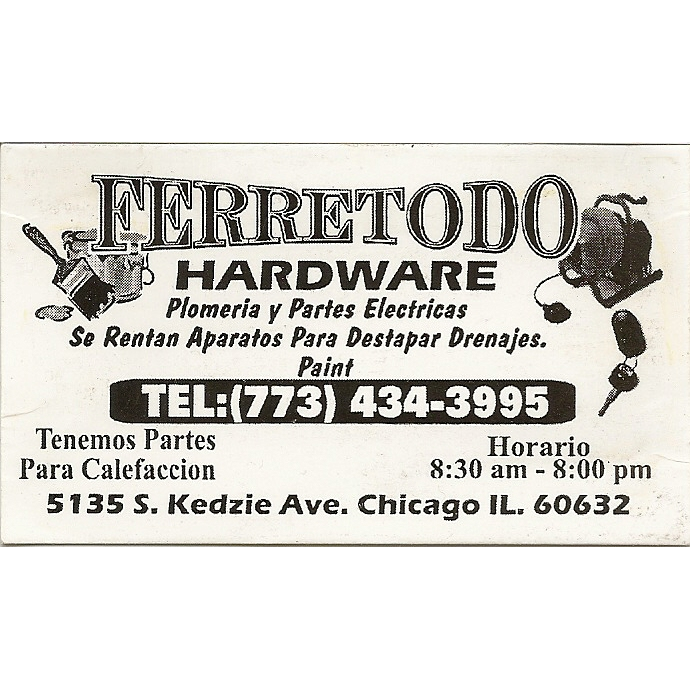 Ferretodo Hardware | 5135 S Kedzie Ave, Chicago, IL 60632, USA | Phone: (773) 434-3995