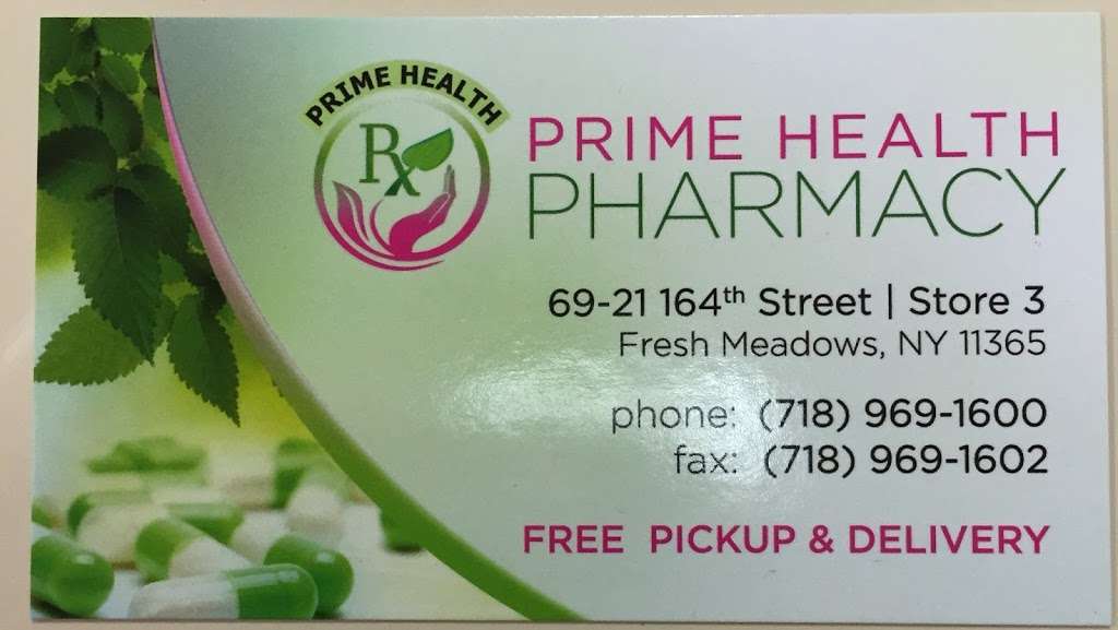 Prime Health Pharmacy | 69-21 164th St #3, Fresh Meadows, NY 11365, USA | Phone: (718) 969-1600