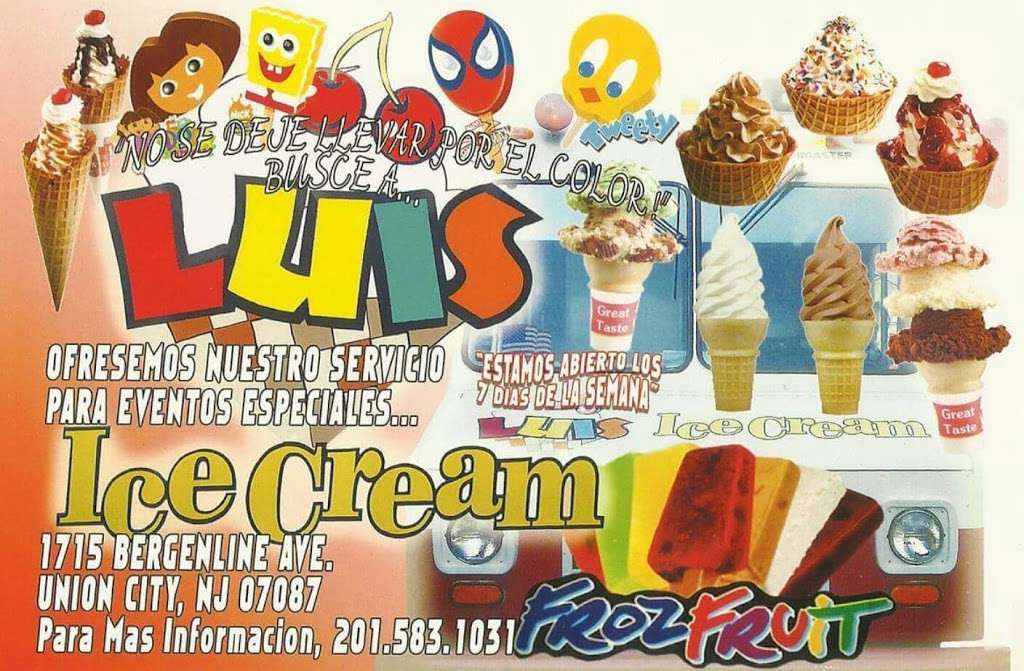 Luis Ice Cream | 1715 Bergenline Ave, Union City, NJ 07087, USA | Phone: (201) 583-1031