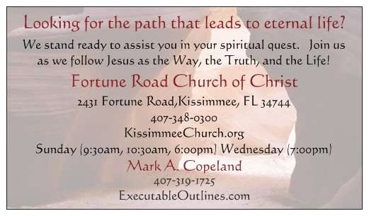 Fortune Road Church of Christ | 2431 Fortune Rd, Kissimmee, FL 34744, USA | Phone: (407) 348-0300