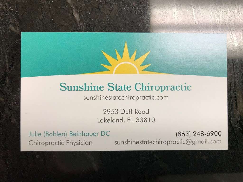 Sunshine State Chiropractic | 2953 Duff Rd #2188, Lakeland, FL 33810, USA | Phone: (863) 248-6900