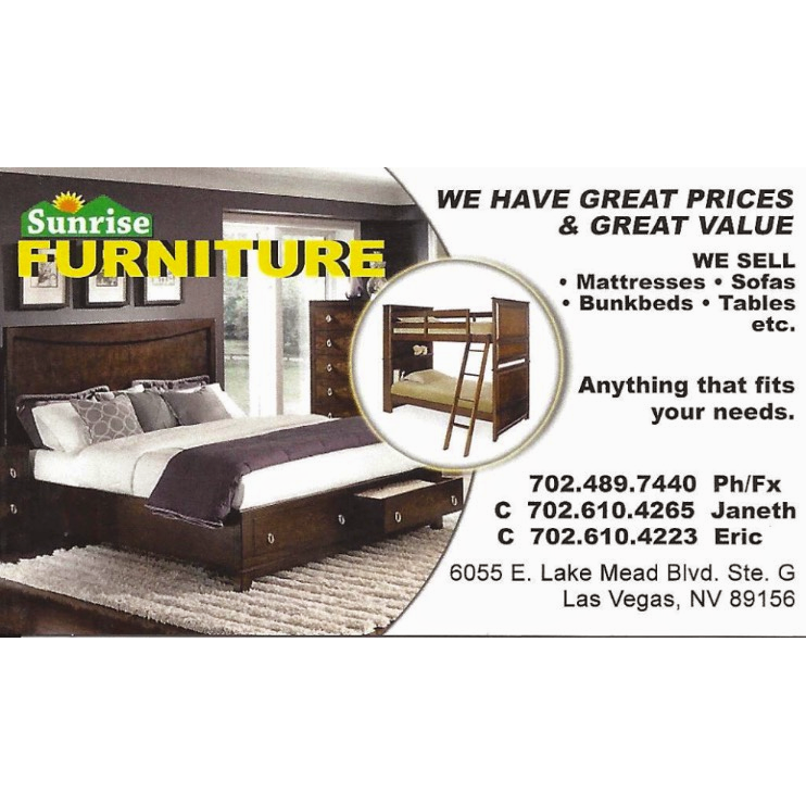 Sunrise Furniture | 6055 E Lake Mead Blvd g, Las Vegas, NV 89156, USA | Phone: (702) 610-4223