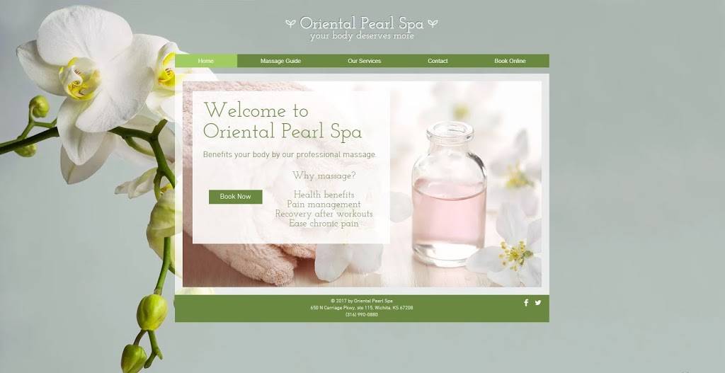 Oriental Pearl Spa | 650 N Carriage Pkwy #115, Wichita, KS 67208 | Phone: (316) 990-0880