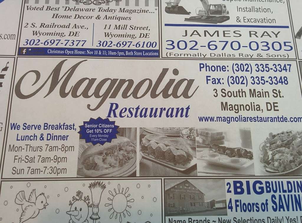 Magnolia Restaurant | 3 South Main Street, Magnolia, DE 19962, USA | Phone: (302) 335-3347