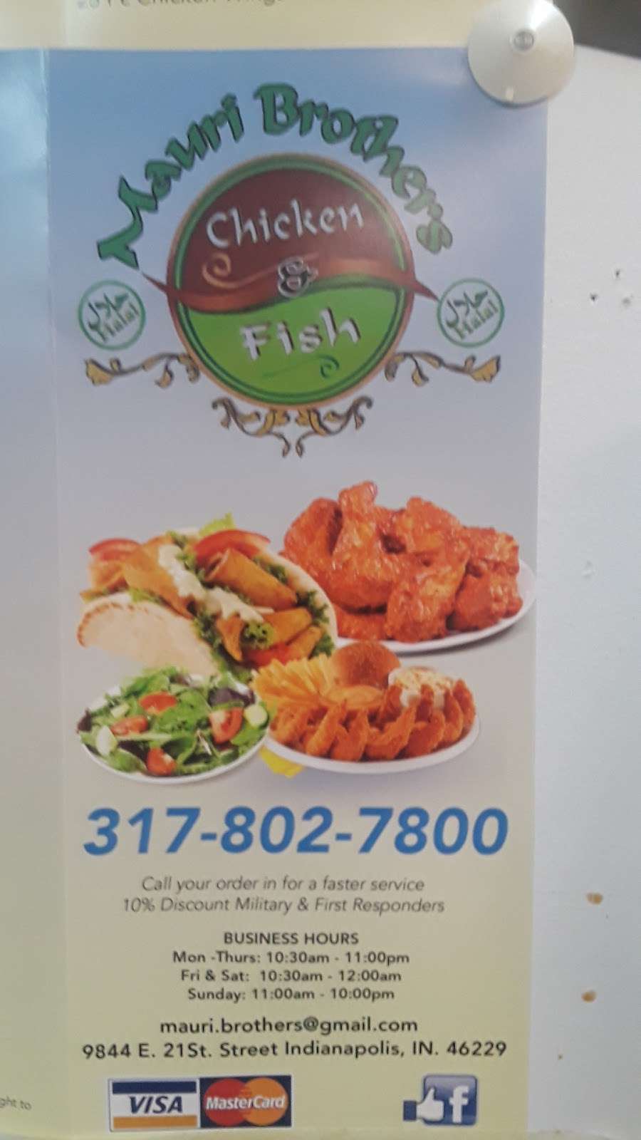 Mauri Brothers Chicken & Fish | 9844 E 21st St, Indianapolis, IN 46229, USA | Phone: (317) 802-7800