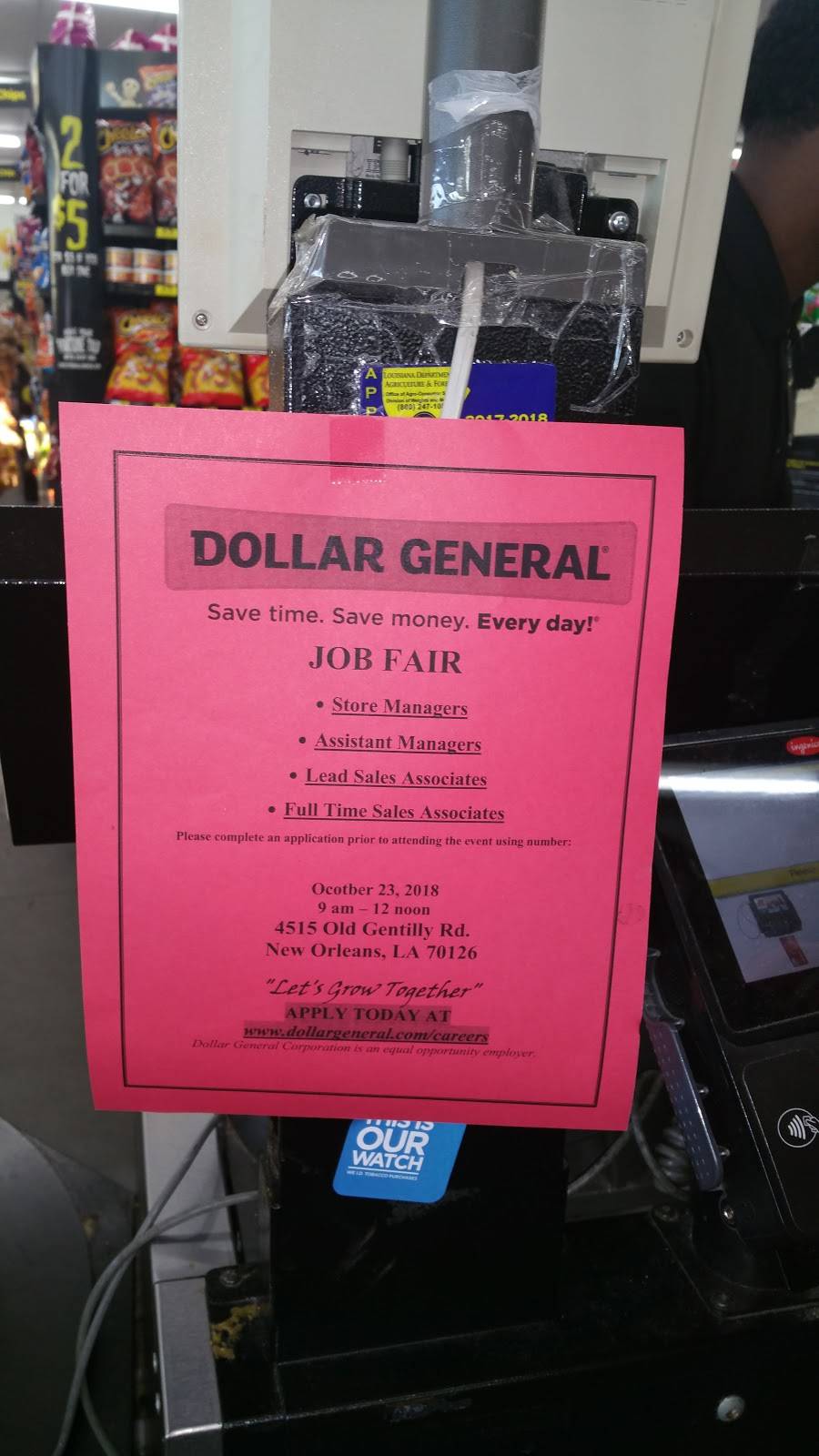 Dollar General | 11020 Morrison Rd, New Orleans, LA 70128, USA | Phone: (504) 334-8015
