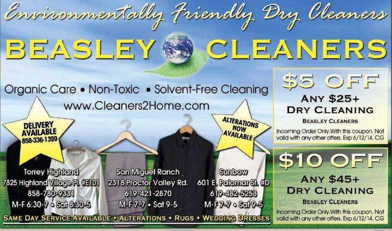 Beasley Cleaners San Miguel | 2318 Proctor Valley Rd #105, Chula Vista, CA 91914, USA | Phone: (619) 421-2870