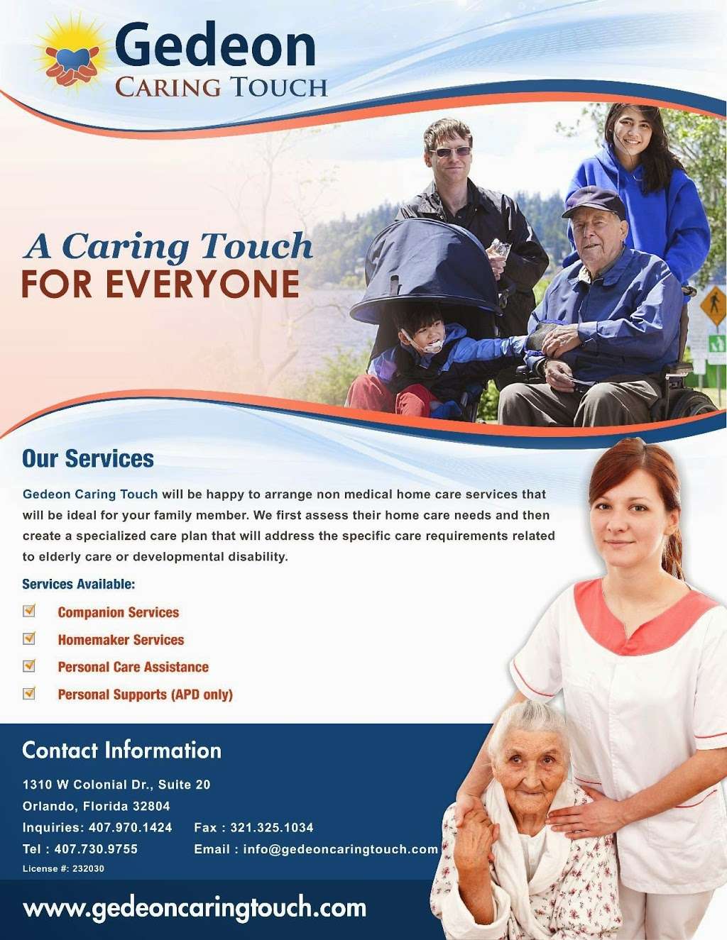 Gedeon Caring Touch | 1805 W Colonial Dr, Orlando, FL 32804, USA | Phone: (407) 730-9755