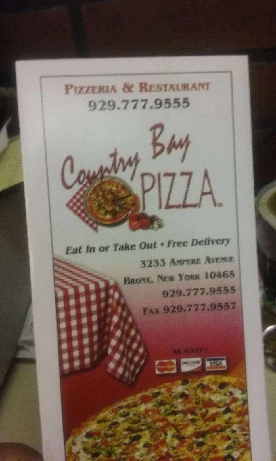 Country Bay Pizza | 3233 Ampere Ave, Bronx, NY 10465, USA | Phone: (929) 309-0507