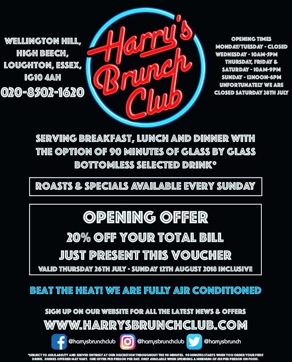 Harry’s Brunch Club | Wellington Hill, Loughton, Waltham Abbey, Loughton IG10 4AH, UK | Phone: 020 8502 1620