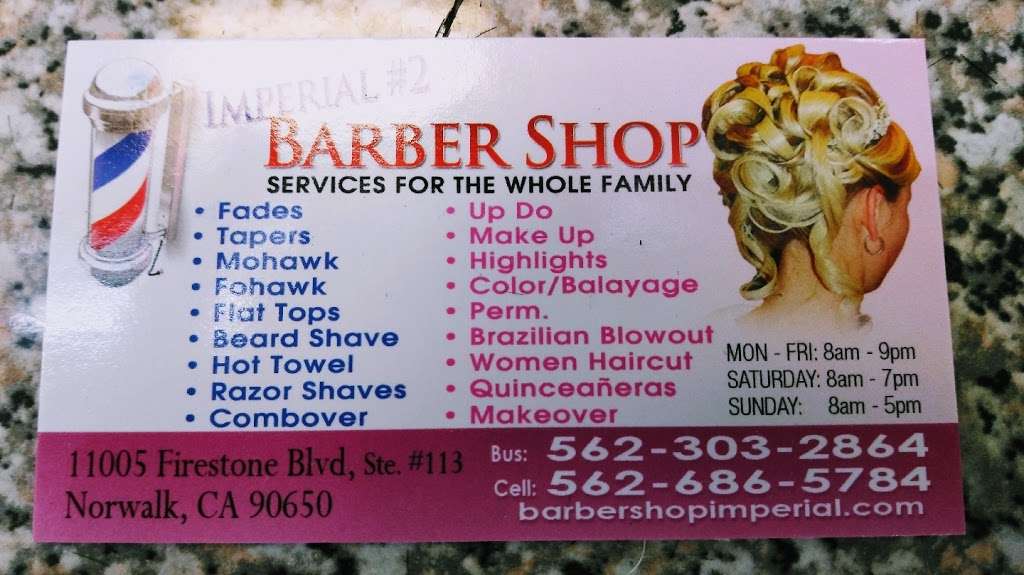 Imperial Barber Shop #2 | 11005 Firestone Blvd #113, Norwalk, CA 90650, USA | Phone: (562) 303-2864